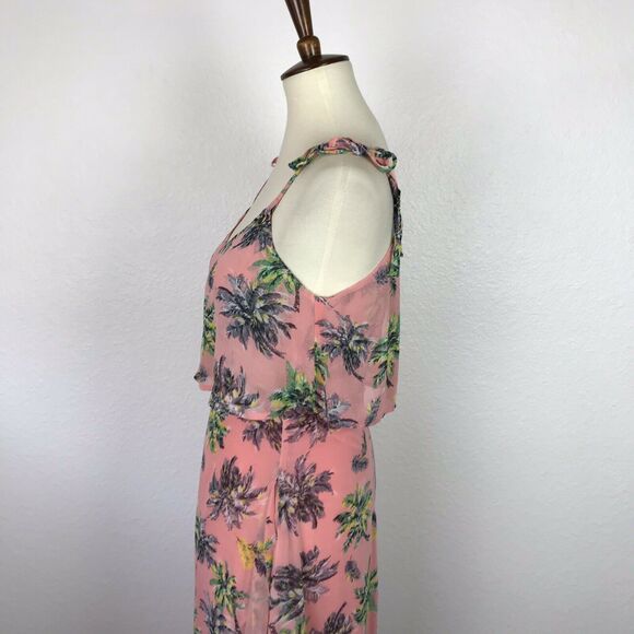 Line + Dot Tropical Print Ruffled Midi Tank Dress - Picture 5 of 12